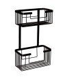 Portagel Ducha Doble Rectangular Negro mate