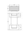 Portagel Ducha Doble Rectangular Negro mate