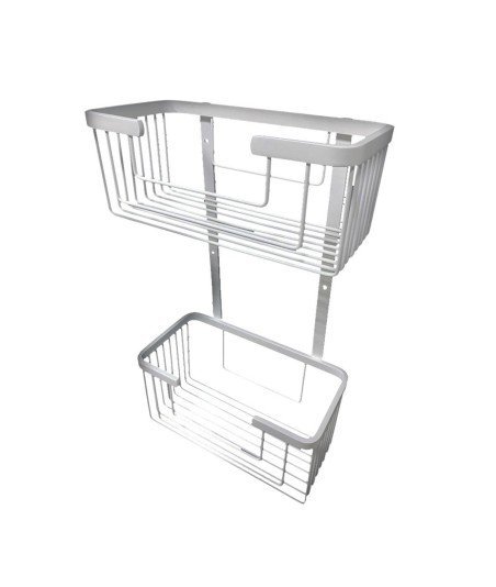 Portagel Ducha Doble Rectangular Blanco mate