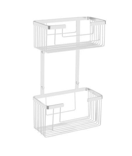 Portagel Ducha Doble Rectangular Blanco mate