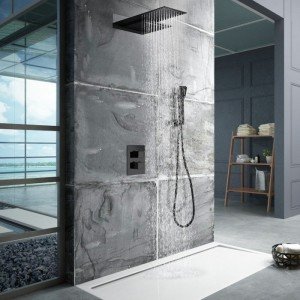 Ducha negra termostática empotrada Rodas IMEX