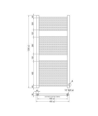 Radiador Secatoallas Blanco mate 120X45 Especial