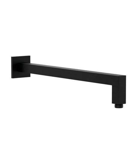 Brazo Ducha Cuadrado Pared 40 Cm Negro mate
