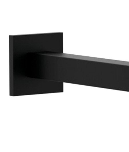 Brazo Ducha Cuadrado Pared 40 Cm Negro mate