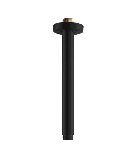 Brazo Ducha Redondo Techo 20 Cm Negro mate
