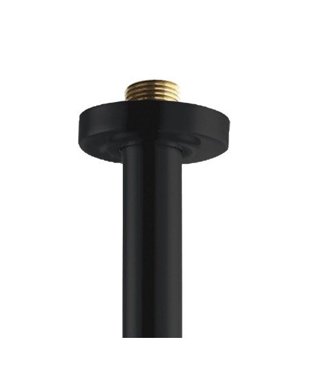 Brazo Ducha Redondo Techo 20 Cm Negro mate