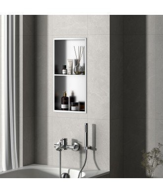 Hornacina De Ducha Rectangular Níquel cepillado Cepillado 60X30