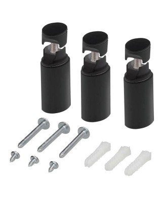 Set Soportes Radiador Secatoallas Negro mates