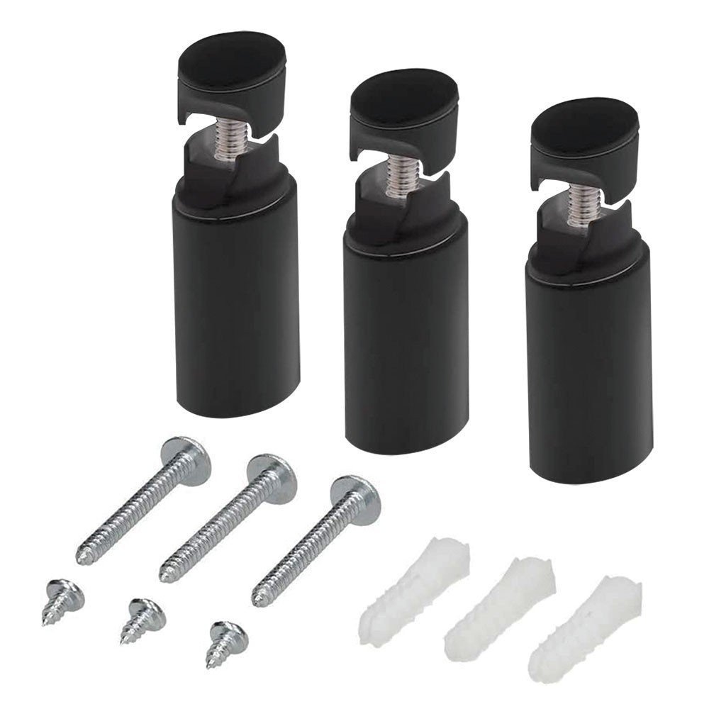 Set Soportes Radiador Secatoallas Negro mates