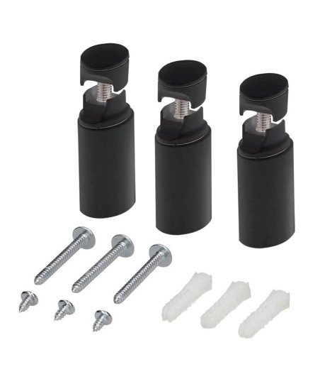 Set Soportes Radiador Secatoallas Negro mates
