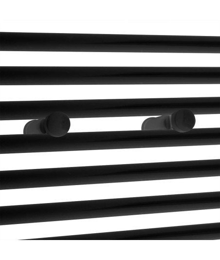 Set Soportes Radiador Secatoallas Negro mates