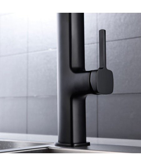 Grifo negro extraíble de cocina Menorca IMEX