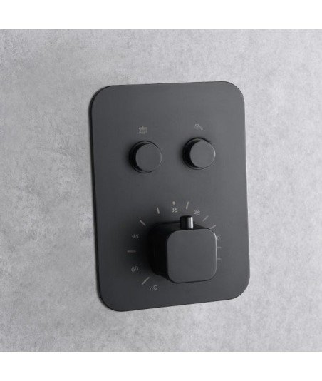 Ducha negra termostática empotrada techo Portugal IMEX