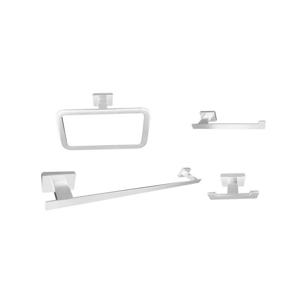 Pack 4 Piezas Acc Baño Quad Blanco mate