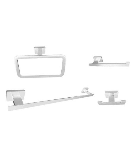 Pack 4 Piezas Acc Baño Quad Blanco mate