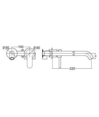 Monomando Empotrar Lavabo Plata Sioux