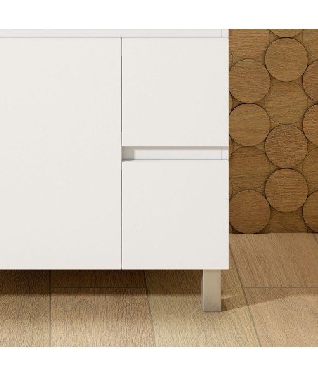 Conjunto De Baño Basic 70 Blanco mate 2 Caj Y Puerta Patas