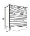 Mueble + Lavabo Sobrencimera Kenia 80 Desierto 3 Cajones Con Patas