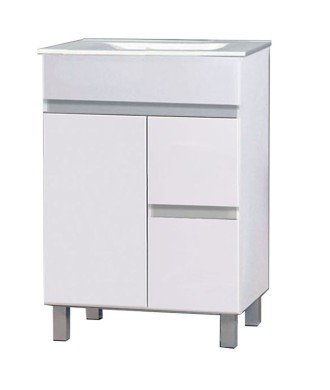 Mueble + Lavabo Basic 70 Blanco mate 2 Caj Y 2 Puertas Patas