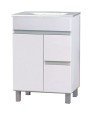 Mueble + Lavabo Basic 70 Blanco mate 2 Caj Y 2 Puertas Patas