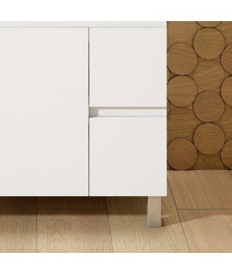 Mueble + Lavabo Basic 70 Blanco mate 2 Caj Y 2 Puertas Patas
