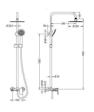 Columna Monomando Round Dual Plus