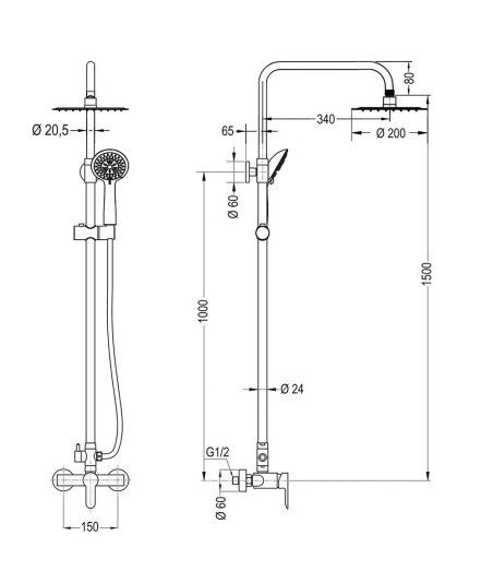 Columna Monomando Round Sioux Plus