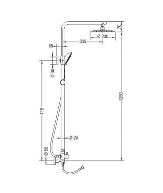 Columna Round Sin Griferia 79-125 Cm