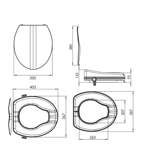 Elevador Wc Blanco mate Abs