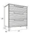 Mueble + Lavabo Sobrencimera Kenia 100 Desierto 3 Cajones Con Patas