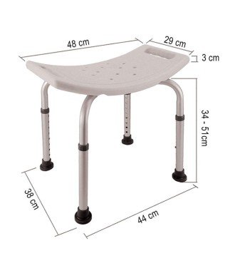 Pack Banqueta De Ducha Cuadrada + Asa Antideslizante 30 Cm