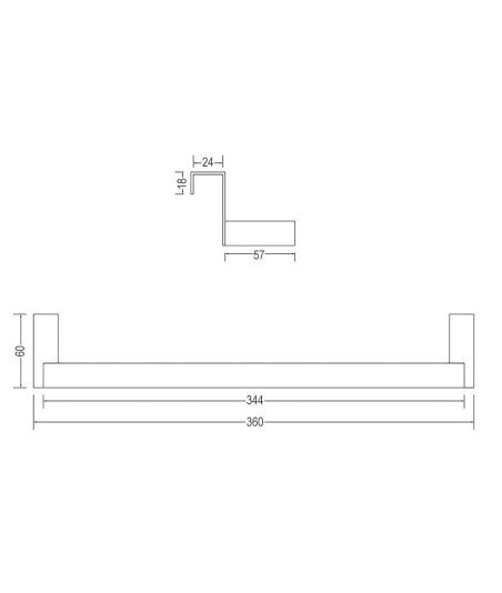 Toallero Lateral Sin Taladros 36 Cm Antracita