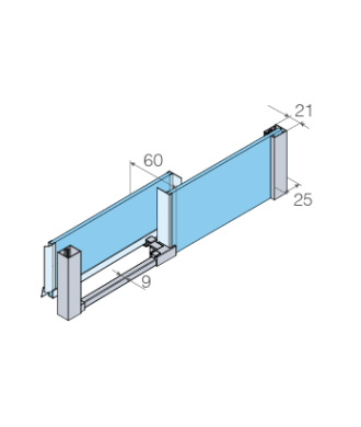 Mampara de ducha rectangular corredera en negro Salma | Profiltek