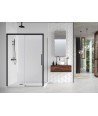 Mampara de ducha rectangular corredera en negro Salma | Profiltek