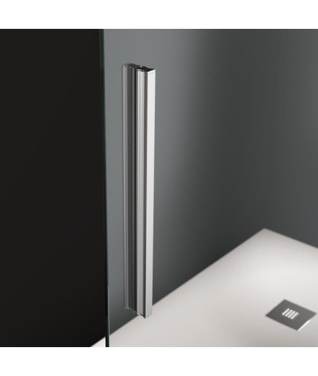 Mampara de ducha angular corredera en plata Salma | Profiltek