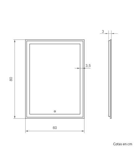 Espejo 60x80 con luz LED para baño - Comprar online