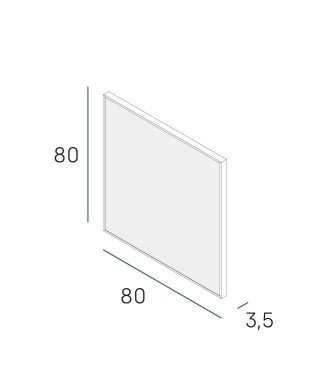 Espejo mix 80x80 inox cepillado