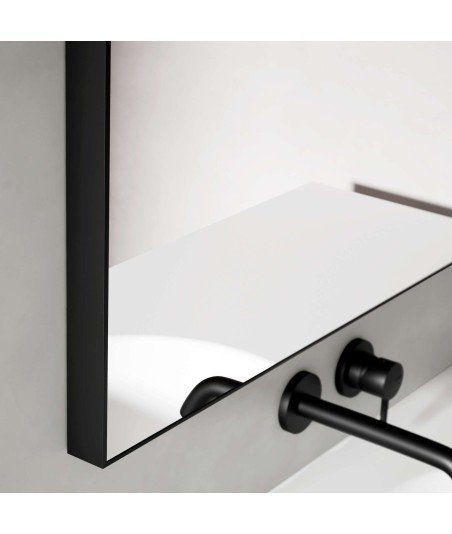 Espejo mix 80x80 negro mate