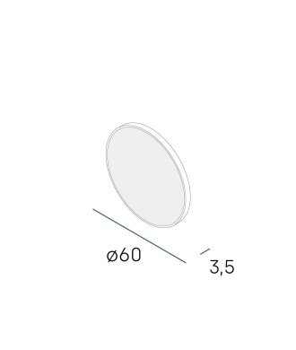 Espejo alba 60ø negro mate