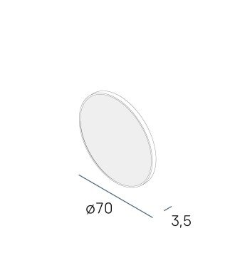 Espejo alba 70ø negro mate