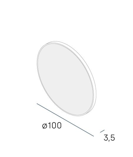 Espejo alba 100ø negro mate