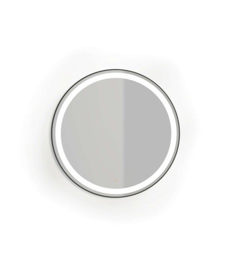 Espejo circular plus 70ø negro mate