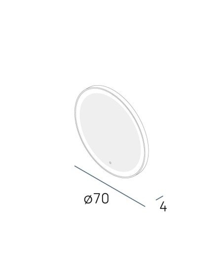 Espejo circular plus 70ø negro mate