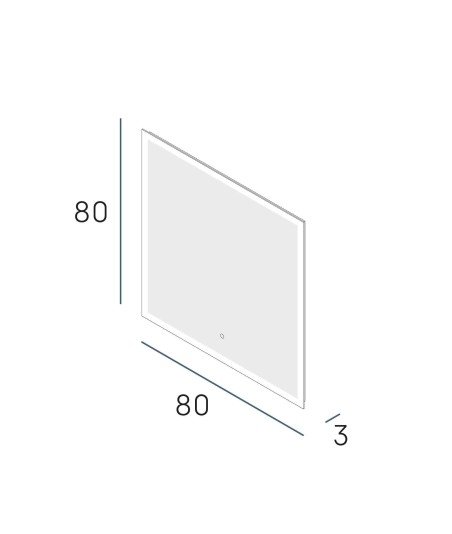 Espejo white plus 80x80cm