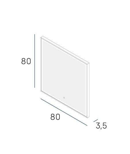 Espejo nova plus 80x80 oro cepillado