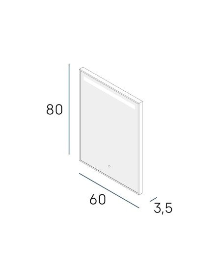 Espejo line plus 60x80 azul atlántico