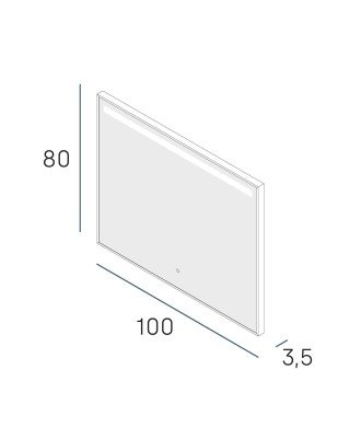 Espejo line plus 100x80 negro mate