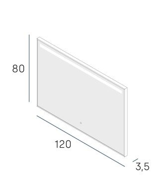 Espejo line plus 120x80 negro mate