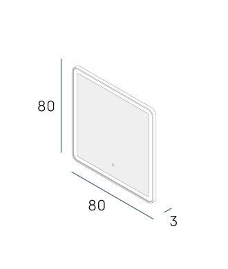 Espejo nao 80x80 negro mate
