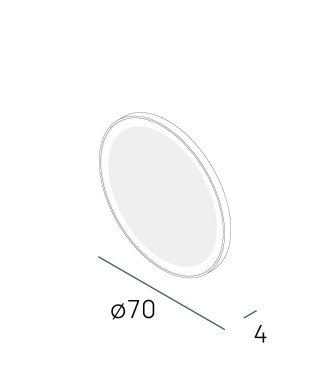 Espejo circular 70ø negro mate
